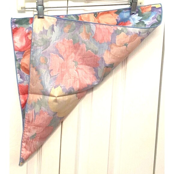 8 Vtg Floral Cloth Cotton Napkins Pastel Peony Romantic Watercolor Pink Blue Grn - Picture 3 of 4